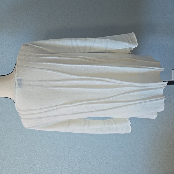 JENNIFER TATTANELLI Casini White Metallic 3/4 Sleeve Linen Sweater SZ L (46 IT) - Picture 9 of 15